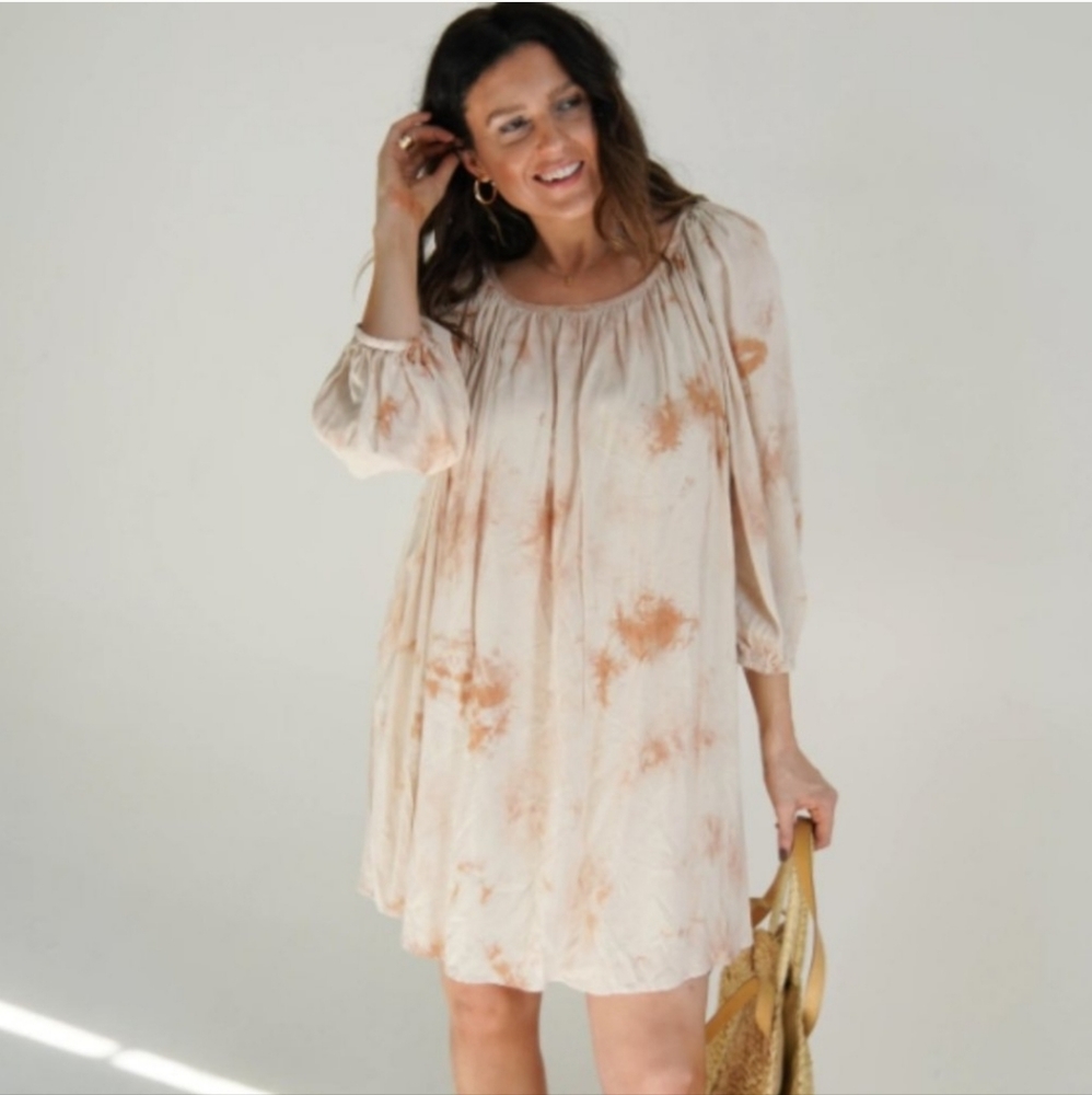 Carly Jean Los Angeles Salem Dress, Tie Dye Flowy Boho MEDIUM